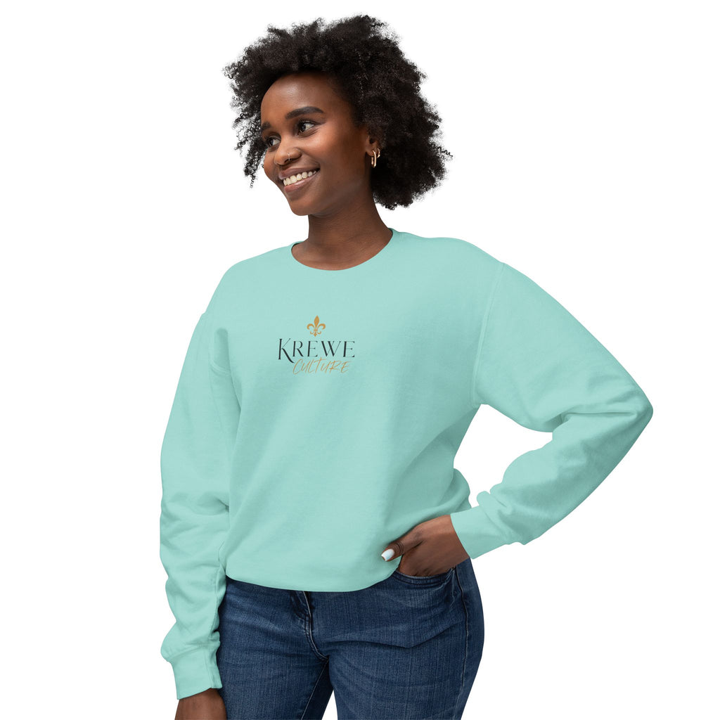 Crewneck Sweatshirt — 'Krewe' Logo Front & "Culture Is Everything" Back (Minimal Luxe)