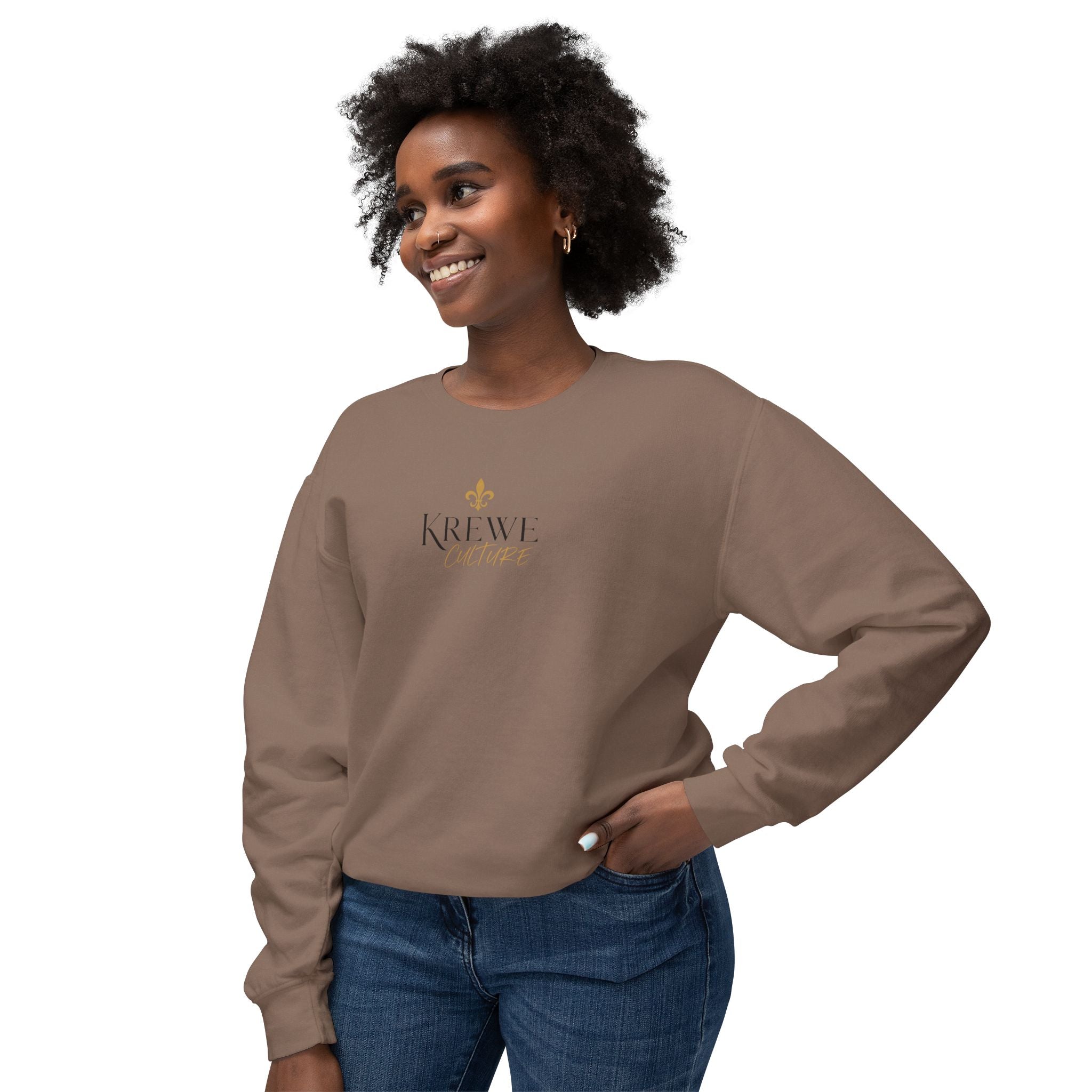 Crewneck Sweatshirt — 'Krewe' Logo Front & "Culture Is Everything" Back (Minimal Luxe)