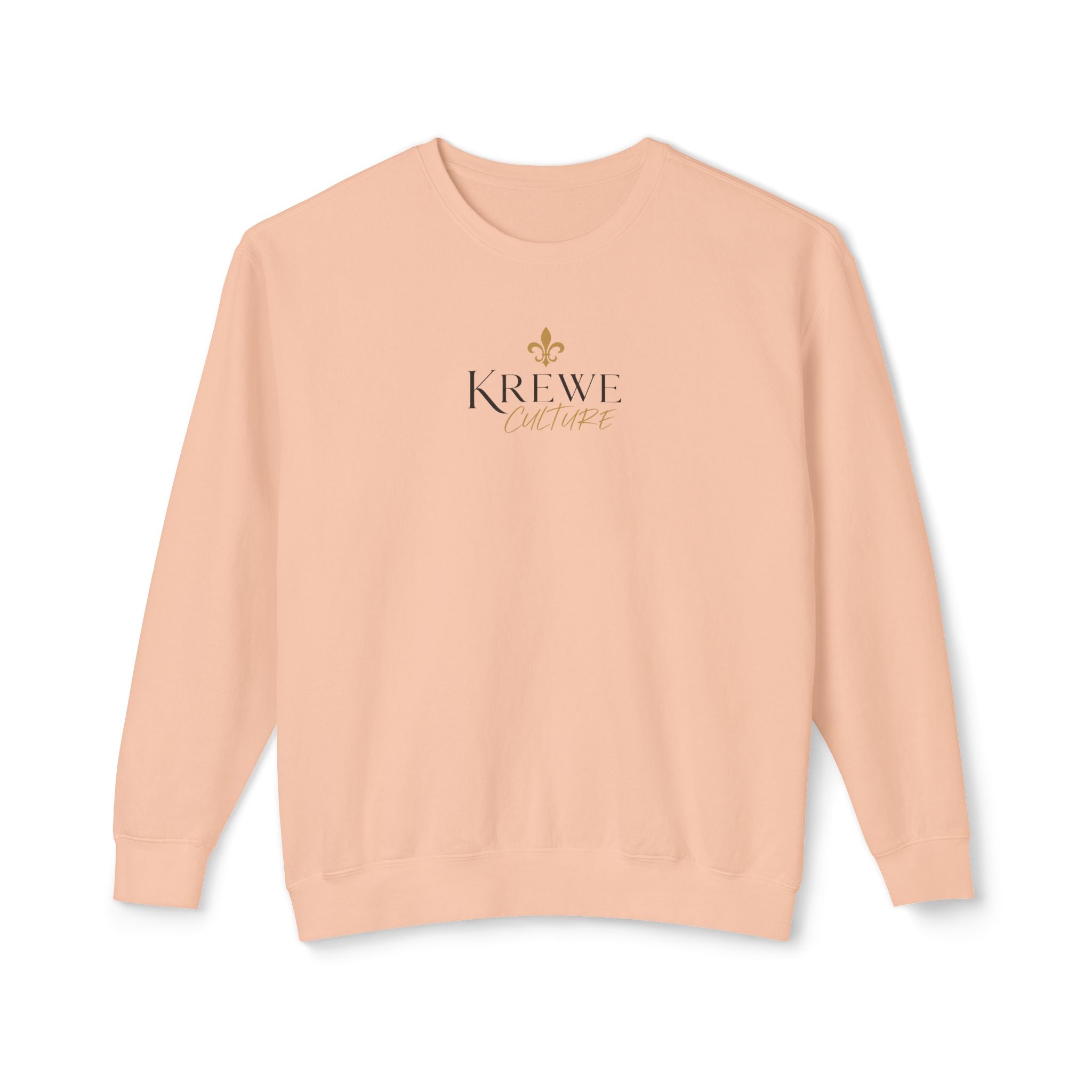 Crewneck Sweatshirt — 'Krewe' Logo Front & "Culture Is Everything" Back (Minimal Luxe)