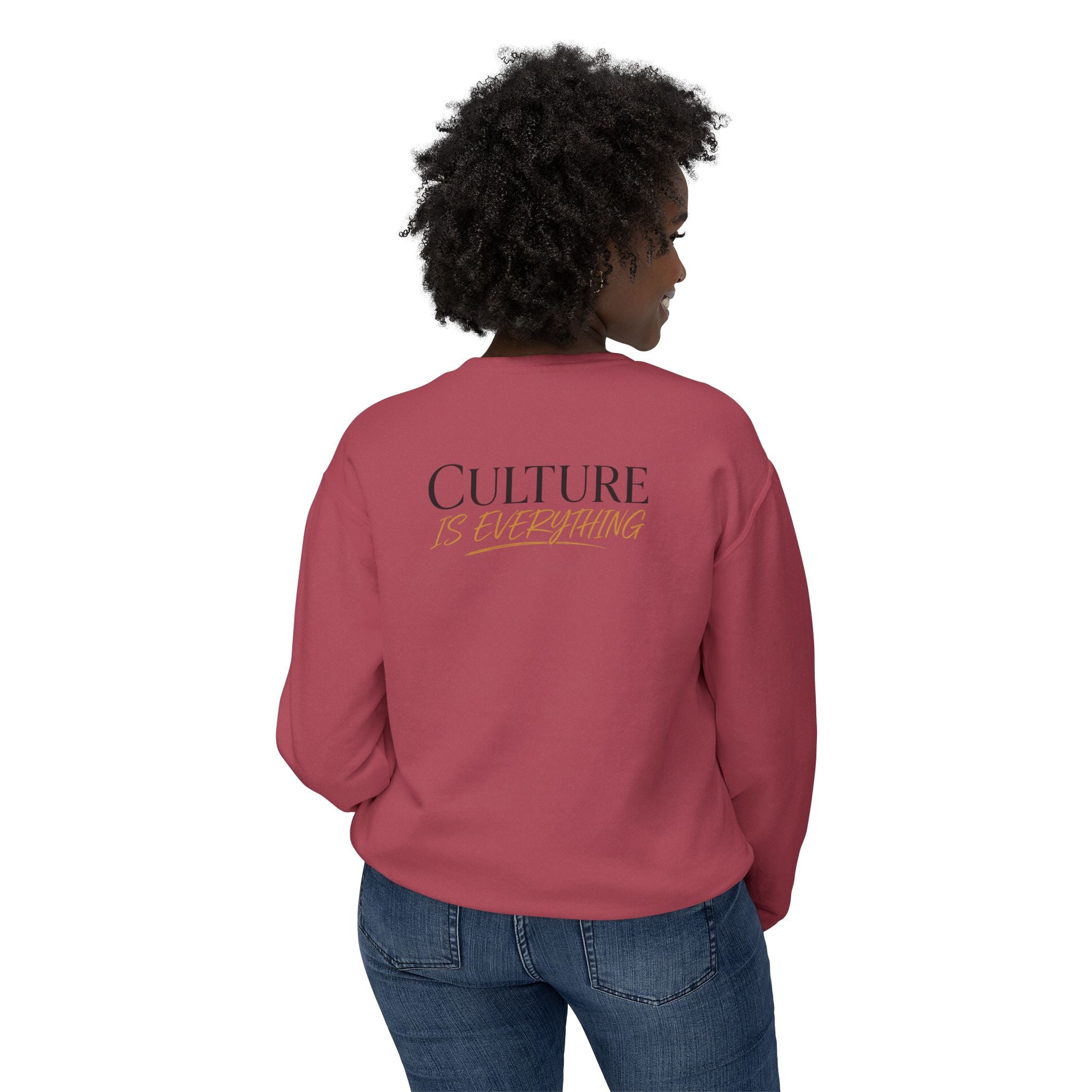 Crewneck Sweatshirt — 'Krewe' Logo Front & "Culture Is Everything" Back (Minimal Luxe)