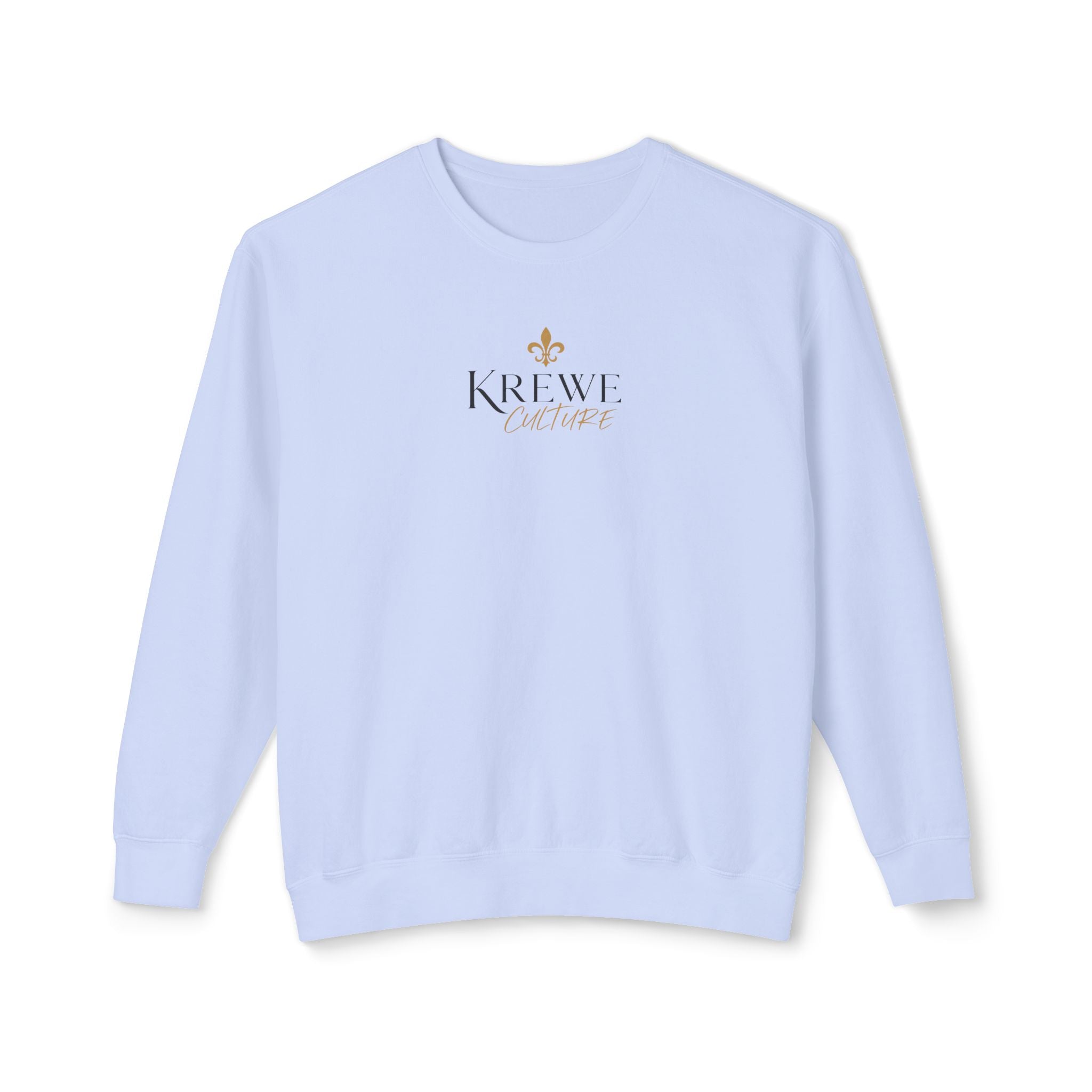 Crewneck Sweatshirt — 'Krewe' Logo Front & "Culture Is Everything" Back (Minimal Luxe)