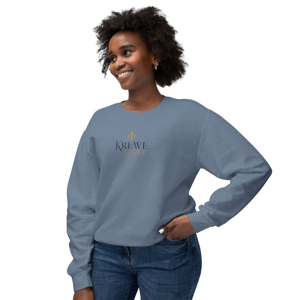 Crewneck Sweatshirt — 'Krewe' Logo Front & "Culture Is Everything" Back (Minimal Luxe)