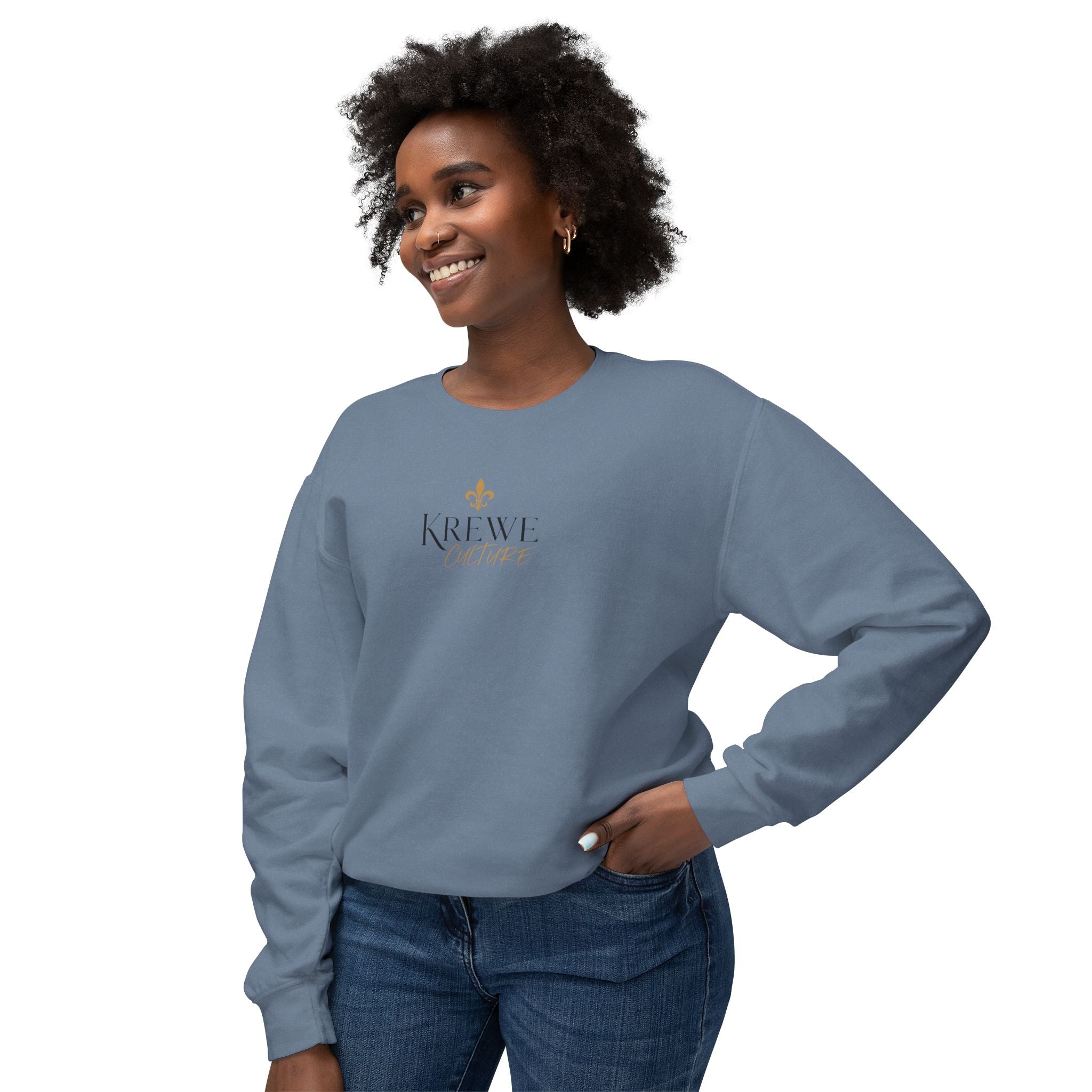 Crewneck Sweatshirt — 'Krewe' Logo Front & "Culture Is Everything" Back (Minimal Luxe)