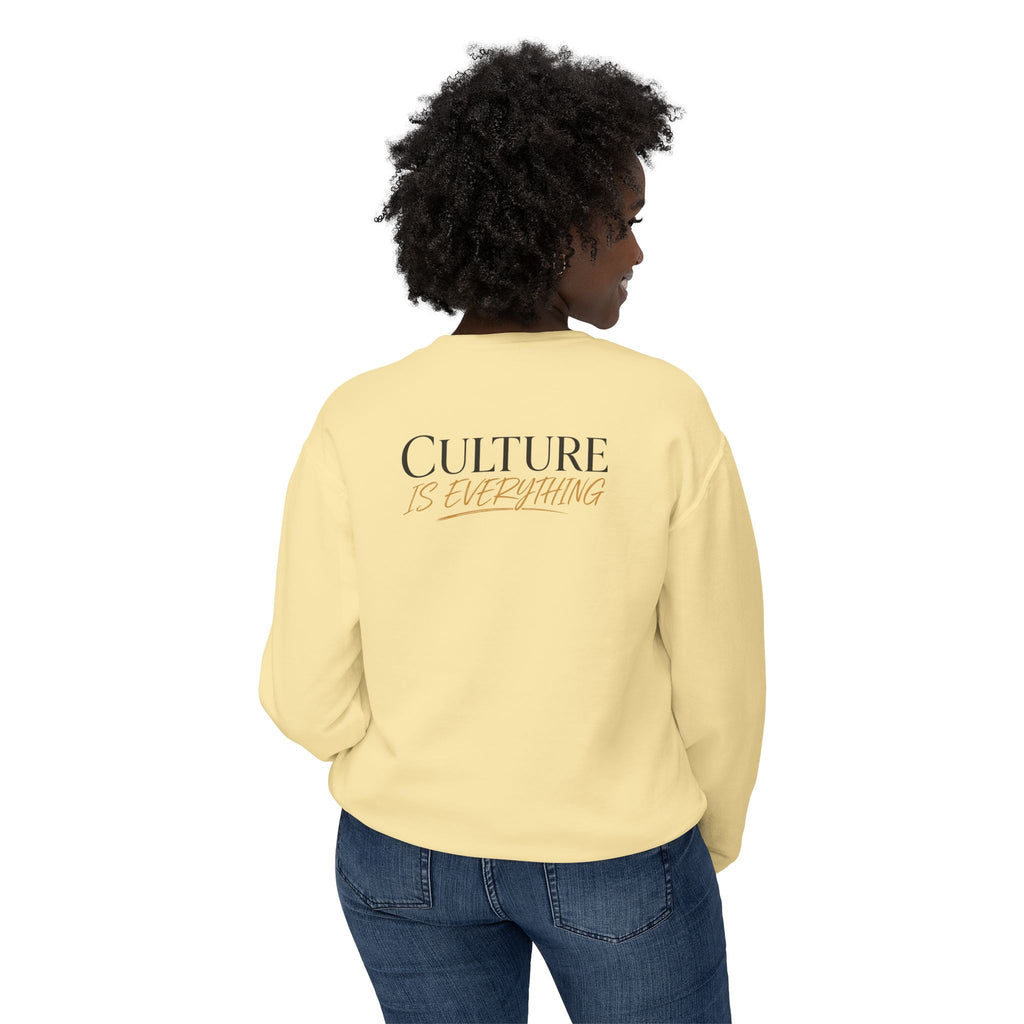 Crewneck Sweatshirt — 'Krewe' Logo Front & "Culture Is Everything" Back (Minimal Luxe)