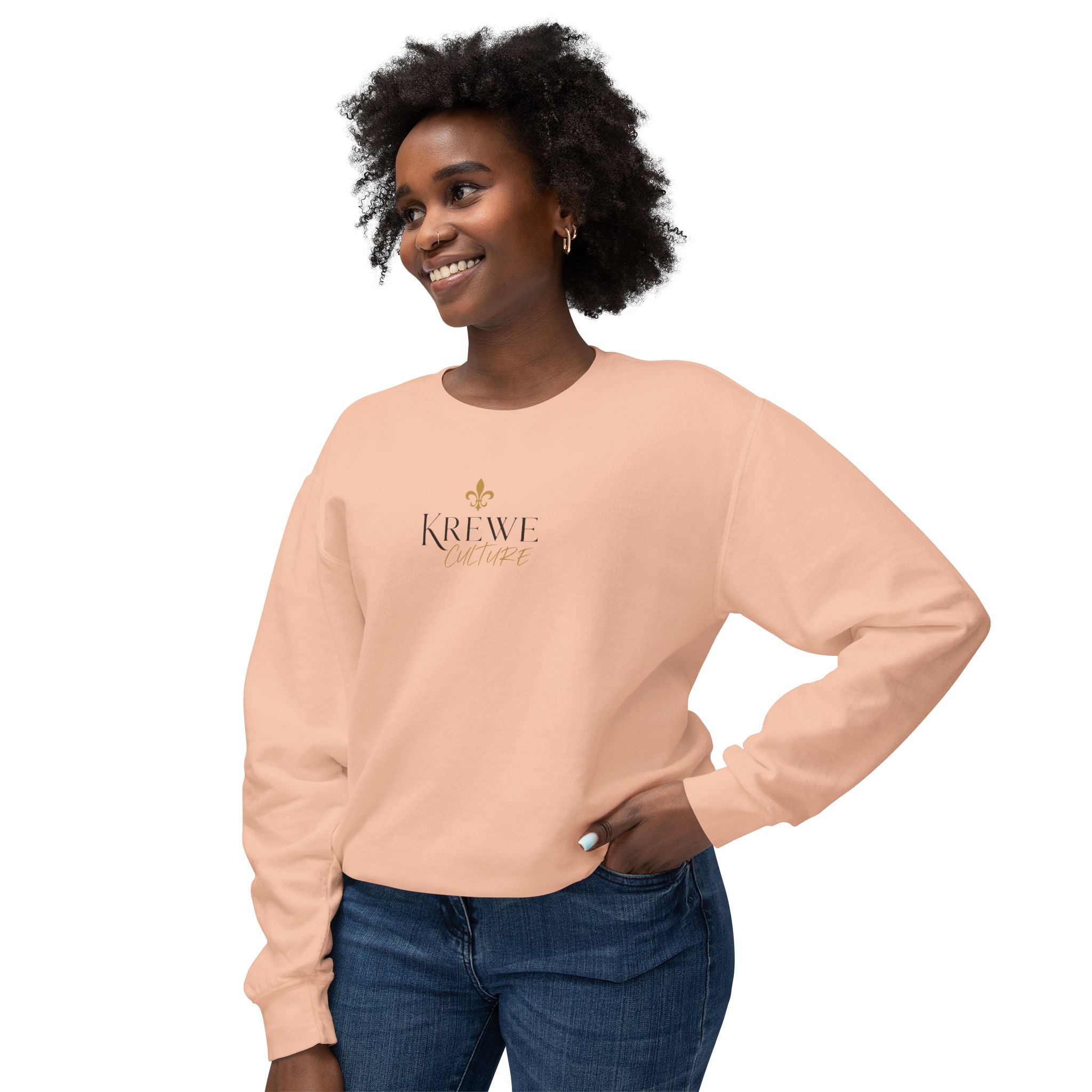 Crewneck Sweatshirt — 'Krewe' Logo Front & "Culture Is Everything" Back (Minimal Luxe)