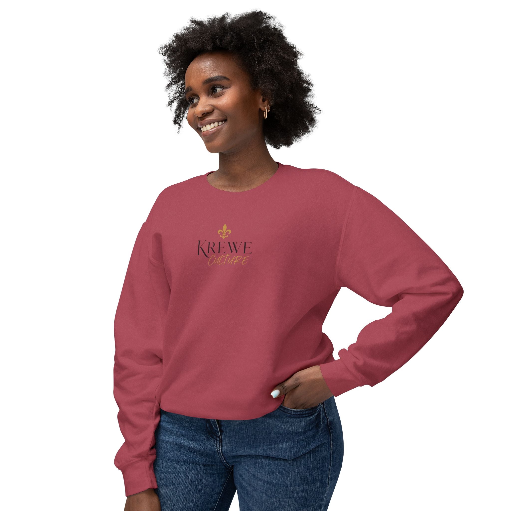 Crewneck Sweatshirt — 'Krewe' Logo Front & "Culture Is Everything" Back (Minimal Luxe)