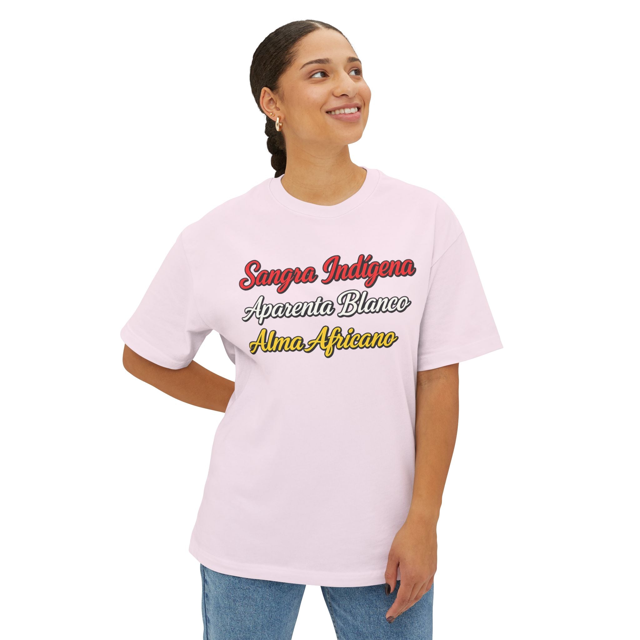 Graphic Tee — "Sangre Indígena, Apariencia Blanco, Alma Africano"