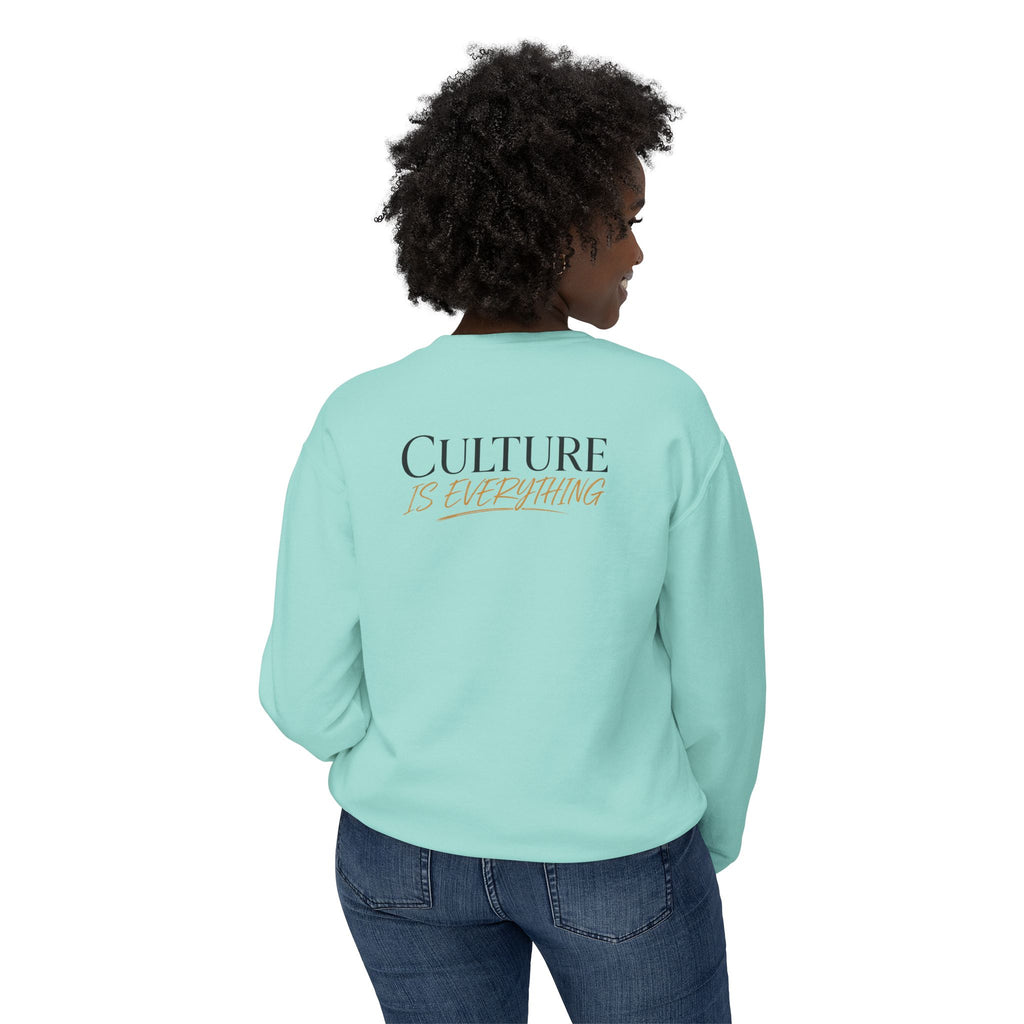 Crewneck Sweatshirt — 'Krewe' Logo Front & "Culture Is Everything" Back (Minimal Luxe)