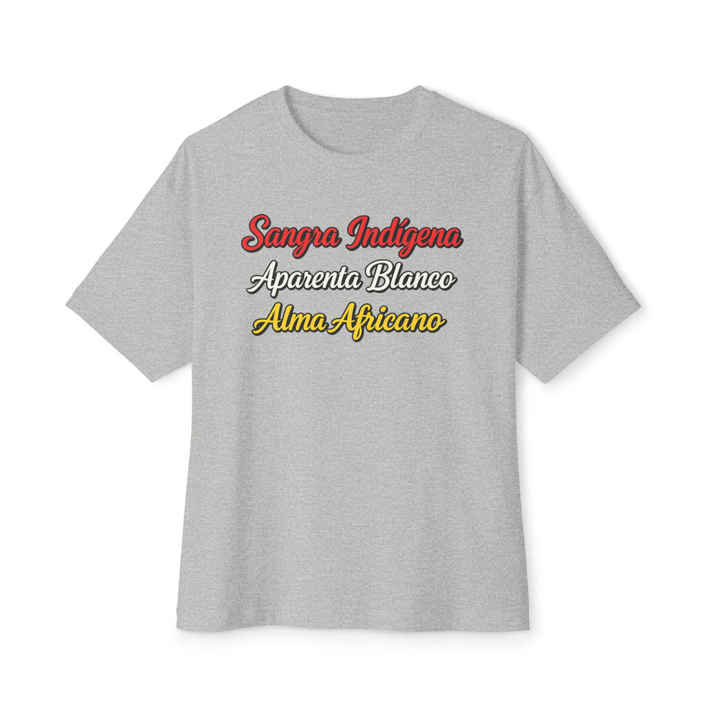 Graphic Tee — "Sangre Indígena, Apariencia Blanco, Alma Africano"
