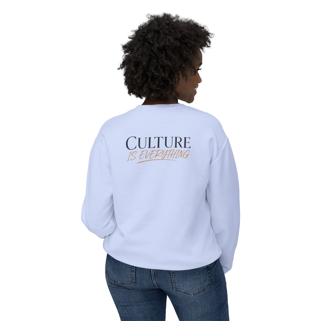 Crewneck Sweatshirt — 'Krewe' Logo Front & "Culture Is Everything" Back (Minimal Luxe)