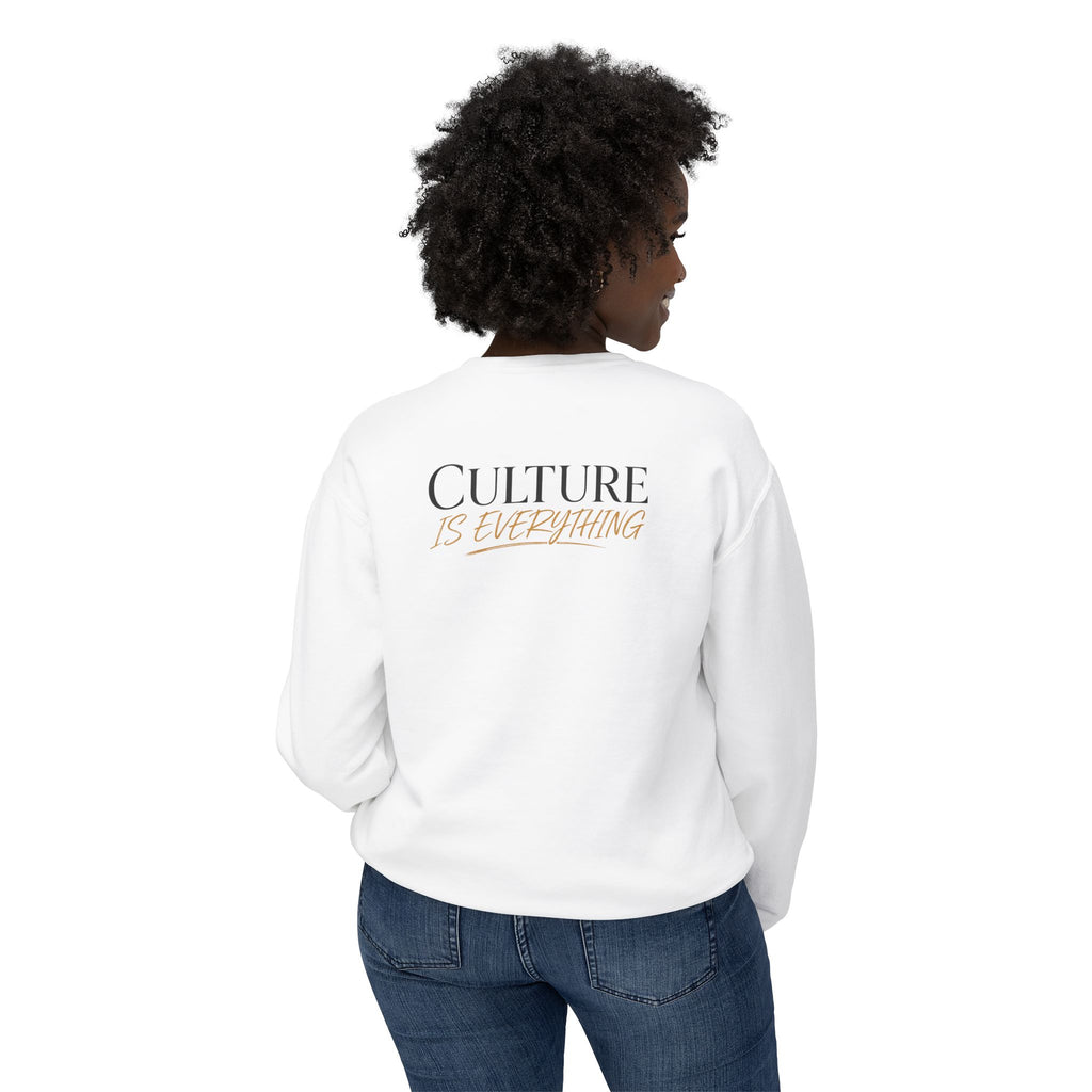 Crewneck Sweatshirt — 'Krewe' Logo Front & "Culture Is Everything" Back (Minimal Luxe)