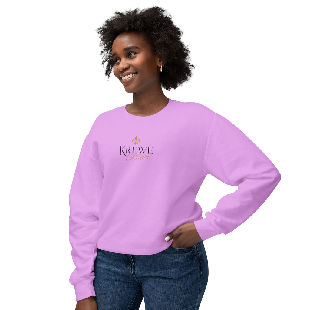 Crewneck Sweatshirt — 'Krewe' Logo Front & "Culture Is Everything" Back (Minimal Luxe)