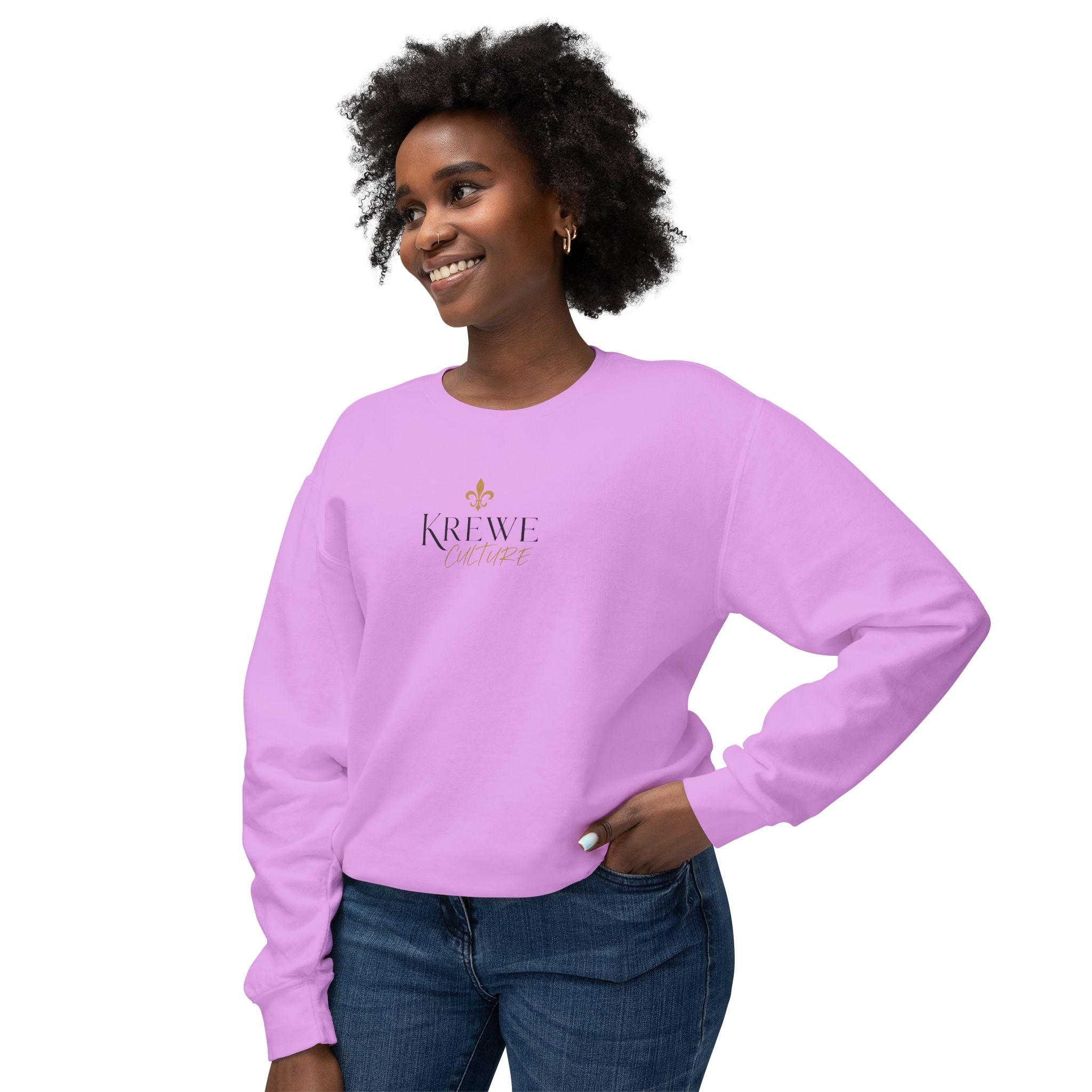 Crewneck Sweatshirt — 'Krewe' Logo Front & "Culture Is Everything" Back (Minimal Luxe)