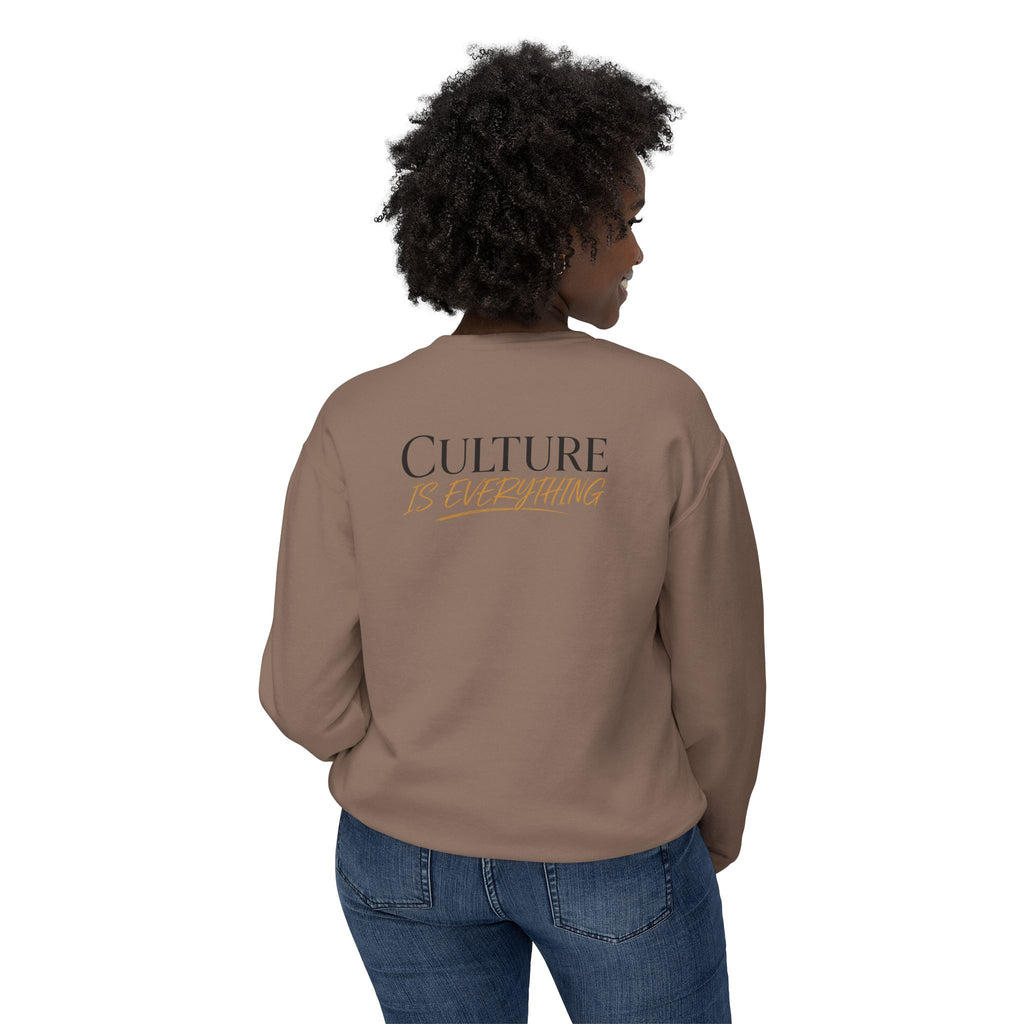 Crewneck Sweatshirt — 'Krewe' Logo Front & "Culture Is Everything" Back (Minimal Luxe)