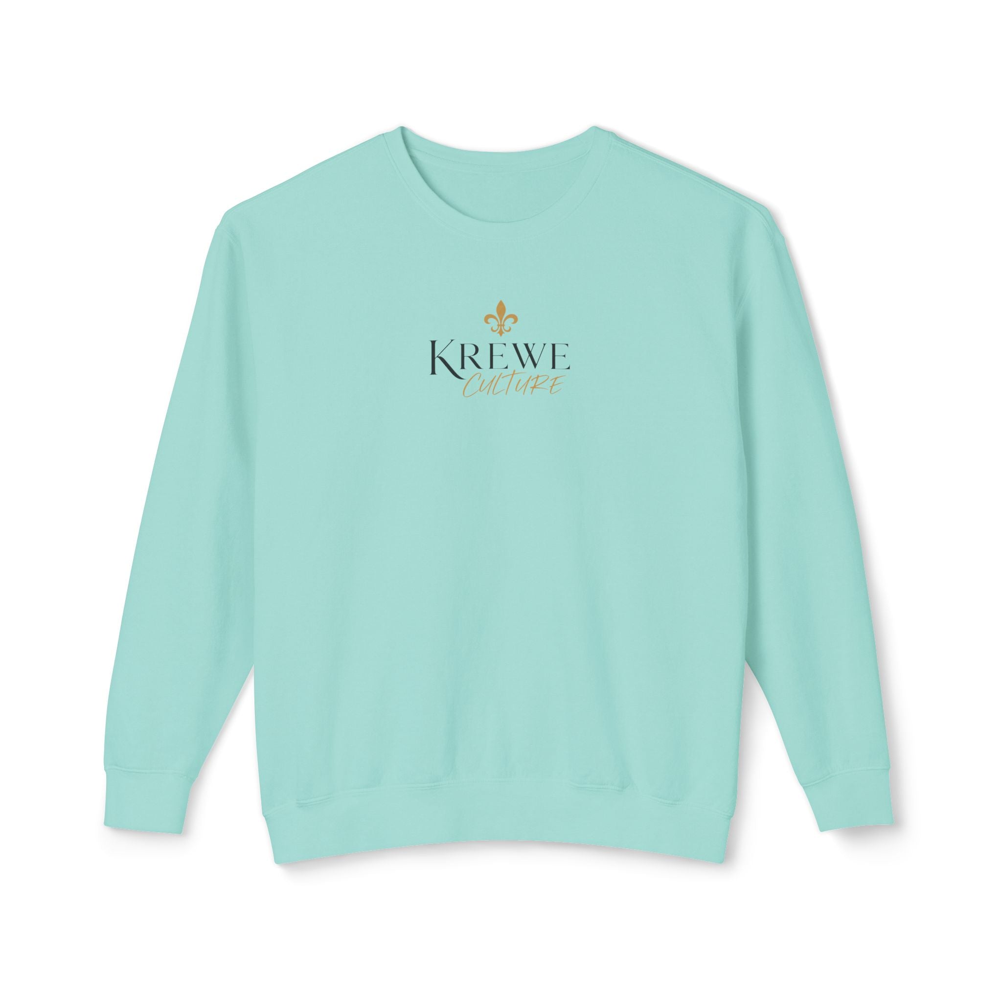 Crewneck Sweatshirt — 'Krewe' Logo Front & "Culture Is Everything" Back (Minimal Luxe)
