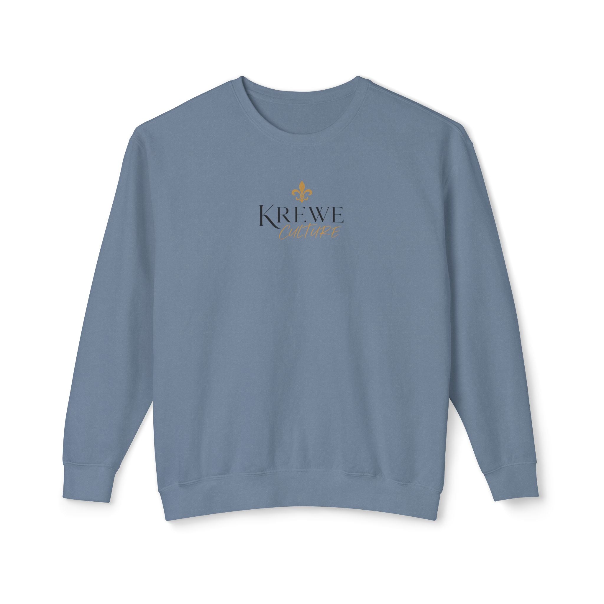 Crewneck Sweatshirt — 'Krewe' Logo Front & "Culture Is Everything" Back (Minimal Luxe)