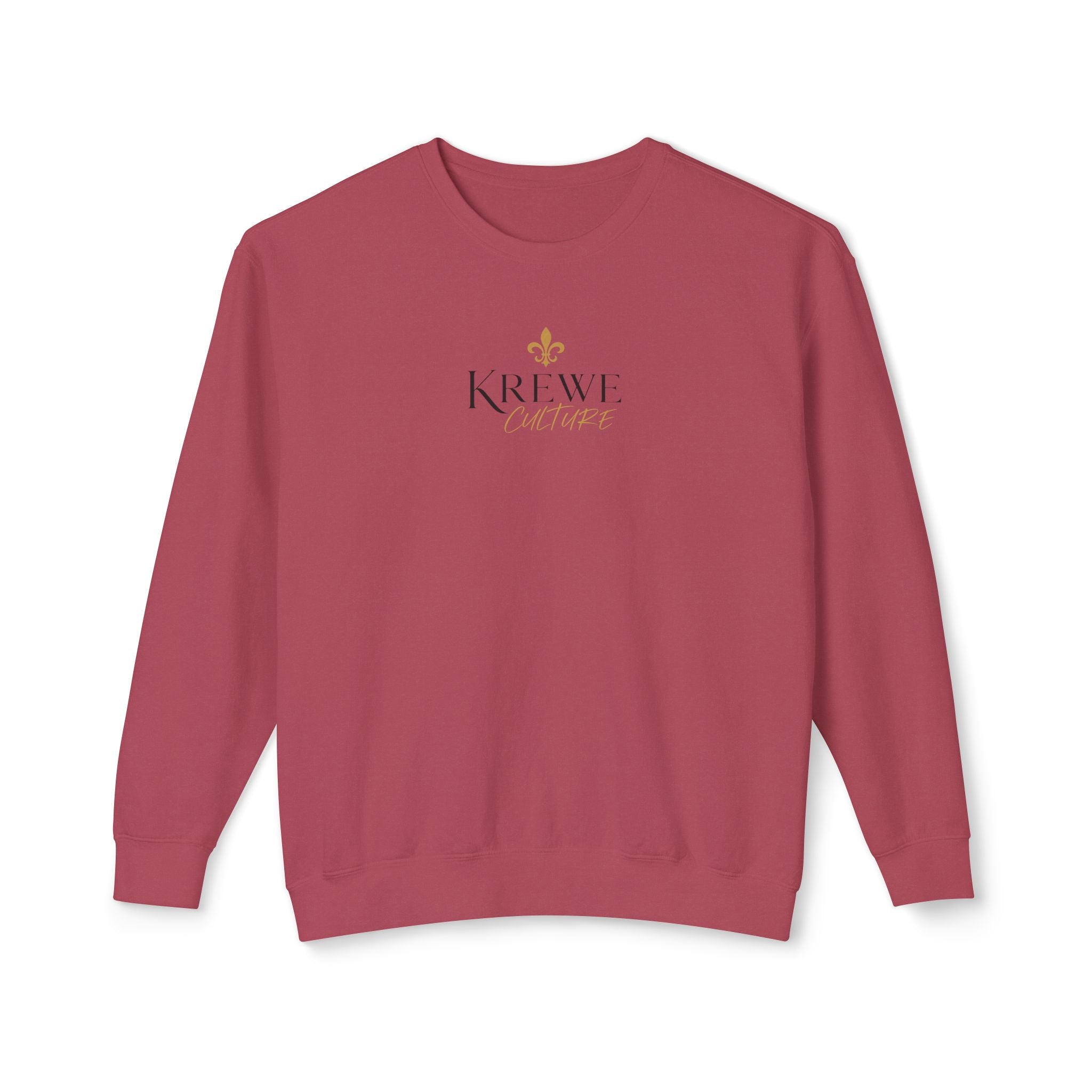 Crewneck Sweatshirt — 'Krewe' Logo Front & "Culture Is Everything" Back (Minimal Luxe)