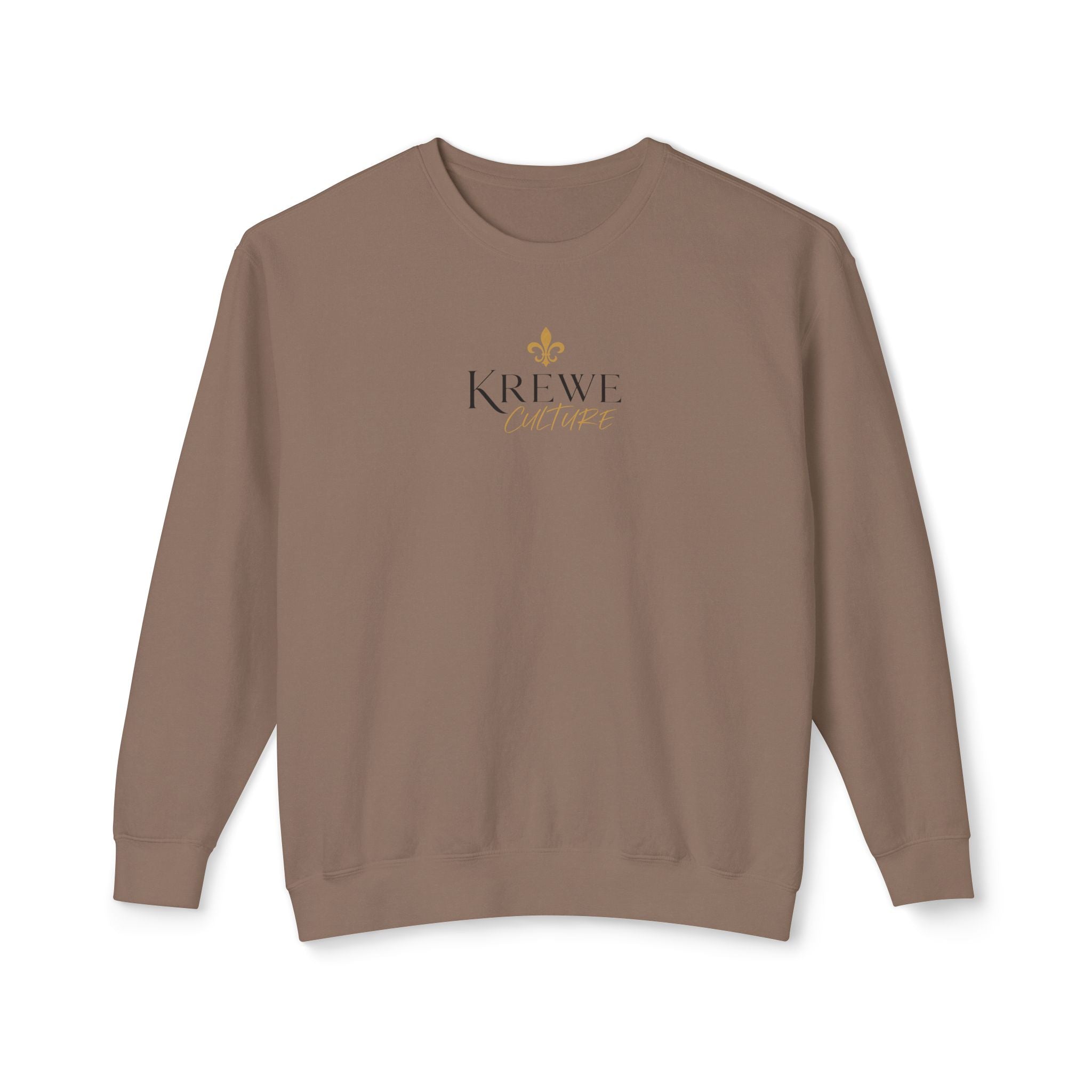 Crewneck Sweatshirt — 'Krewe' Logo Front & "Culture Is Everything" Back (Minimal Luxe)