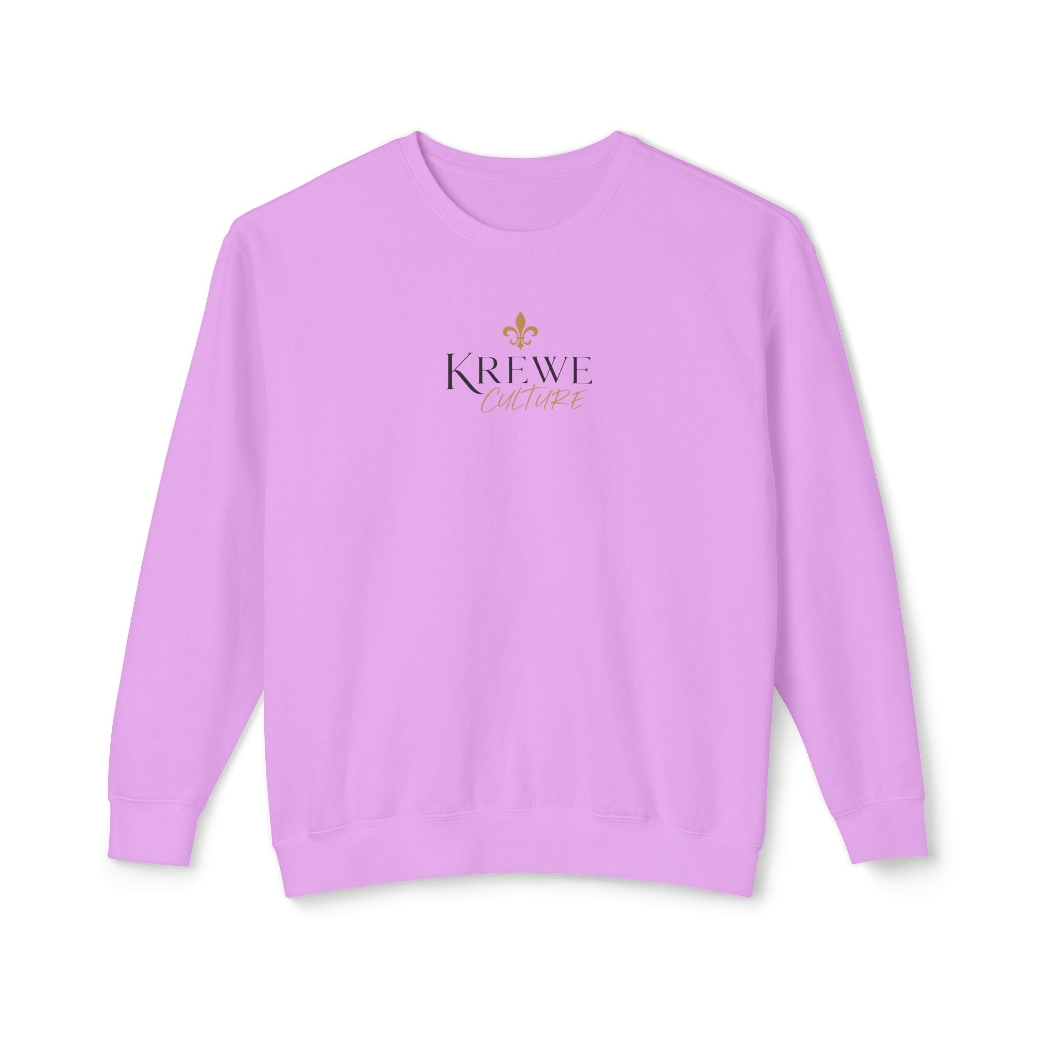 Crewneck Sweatshirt — 'Krewe' Logo Front & "Culture Is Everything" Back (Minimal Luxe)