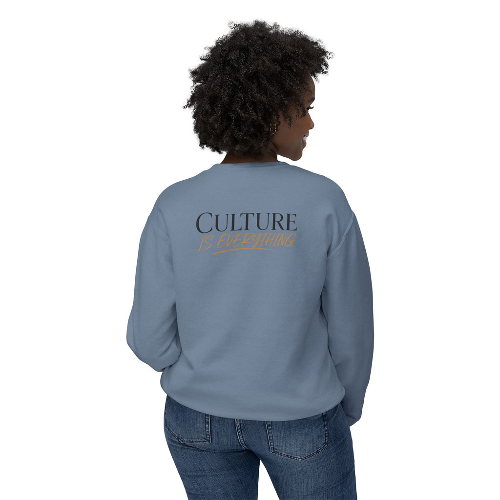 Crewneck Sweatshirt — 'Krewe' Logo Front & "Culture Is Everything" Back (Minimal Luxe)