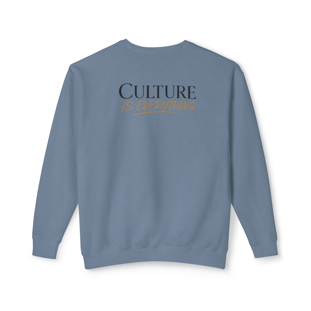 Crewneck Sweatshirt — 'Krewe' Logo Front & "Culture Is Everything" Back (Minimal Luxe)