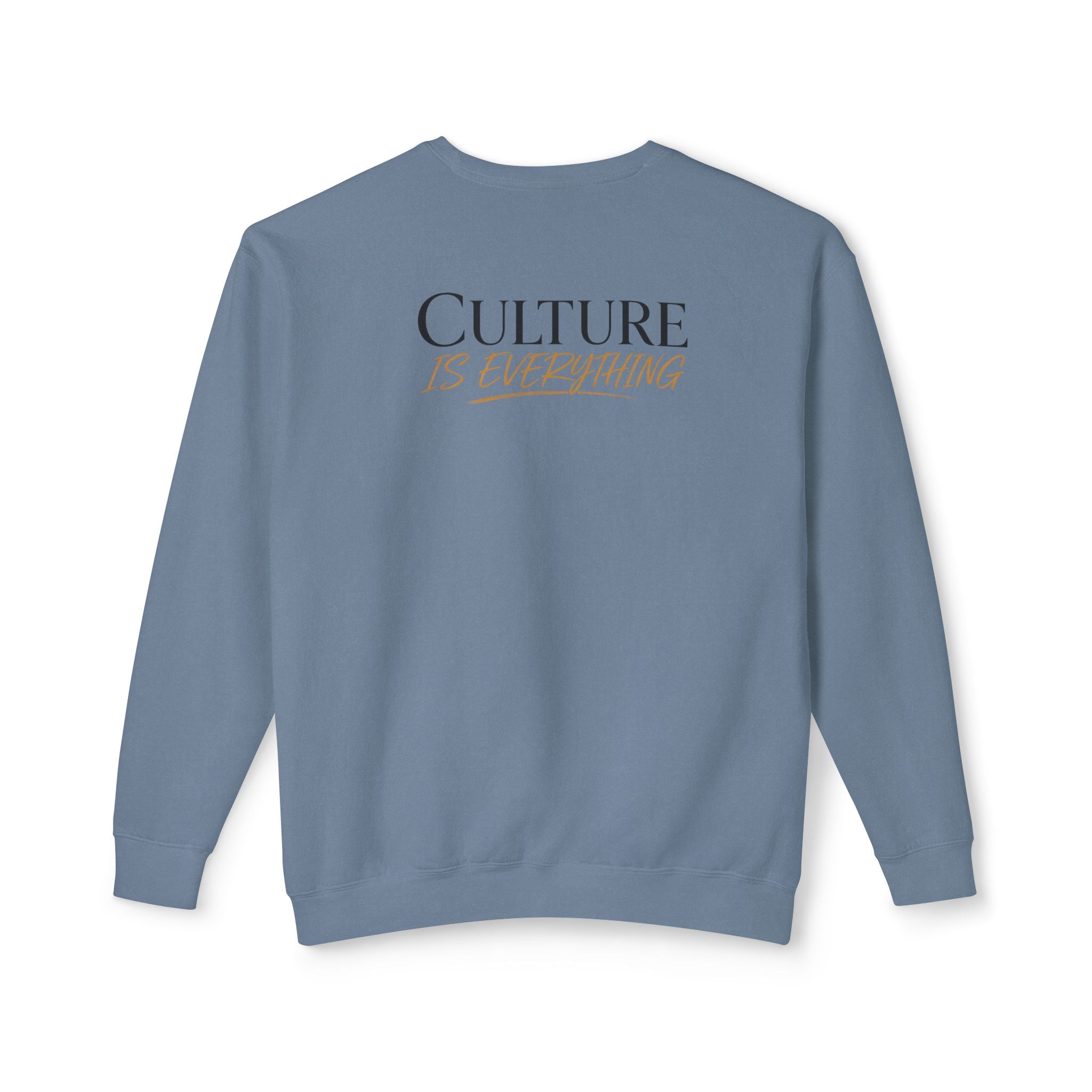Crewneck Sweatshirt — 'Krewe' Logo Front & "Culture Is Everything" Back (Minimal Luxe)