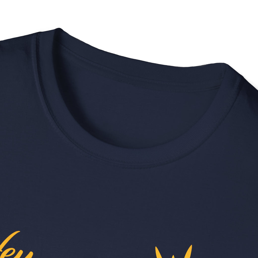 Hey Sunshine T‑Shirt — Bright Sun Script Tee for Women & Men