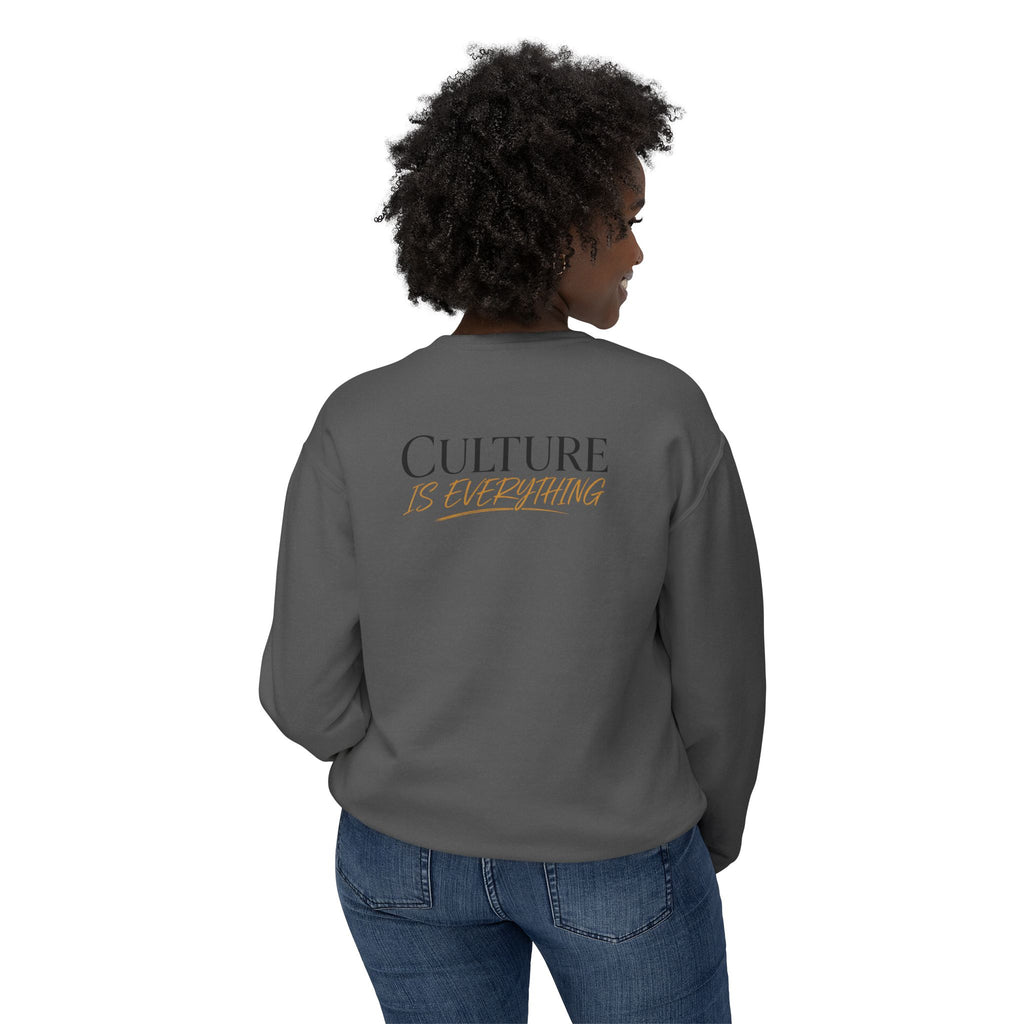 Crewneck Sweatshirt — 'Krewe' Logo Front & "Culture Is Everything" Back (Minimal Luxe)