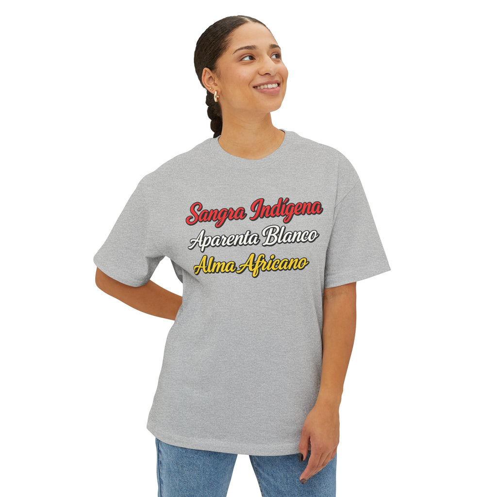 Graphic Tee — "Sangre Indígena, Apariencia Blanco, Alma Africano"