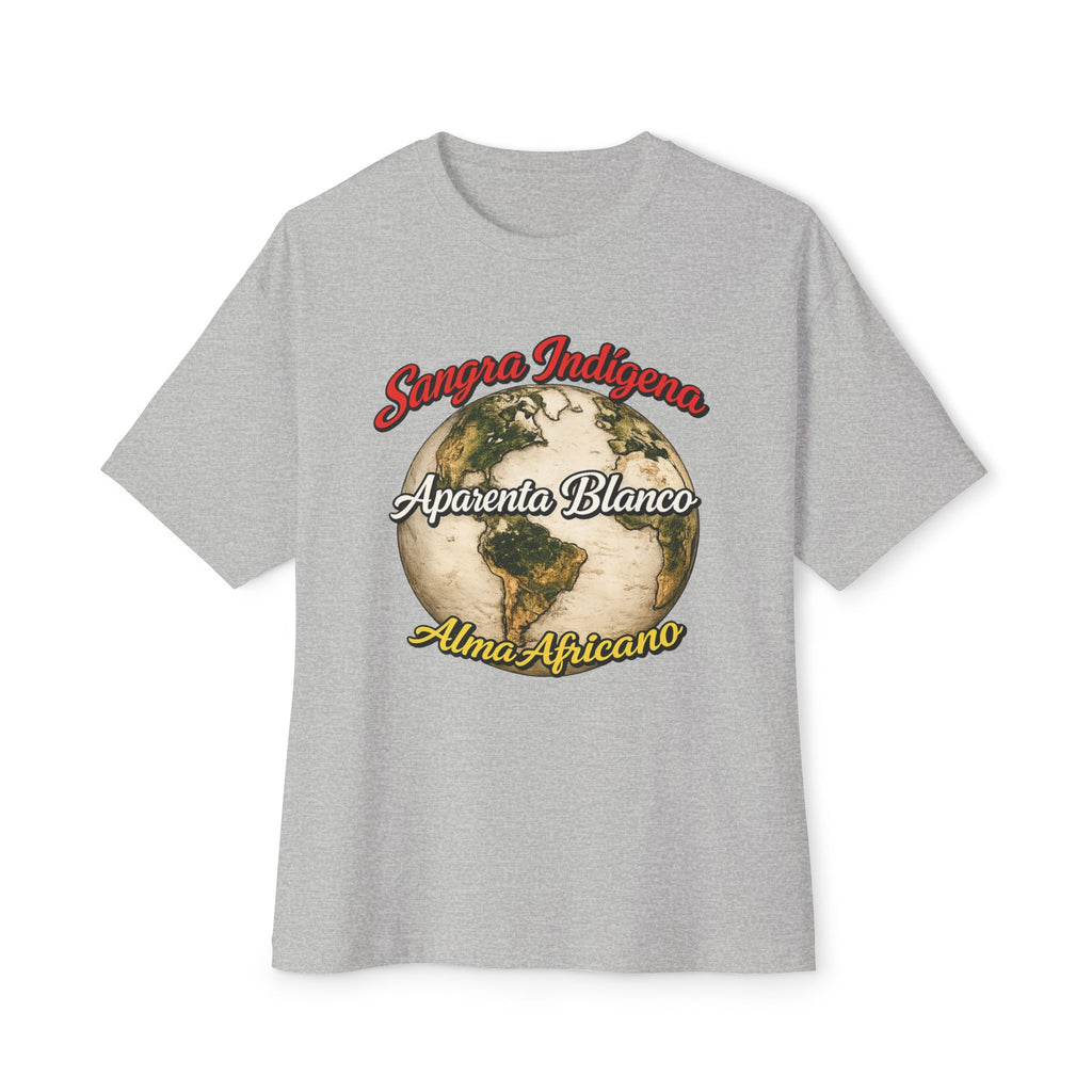 Graphic Tee — "Sangre Indígena, Aparenta Blanco, Alma Africana" Earth Design